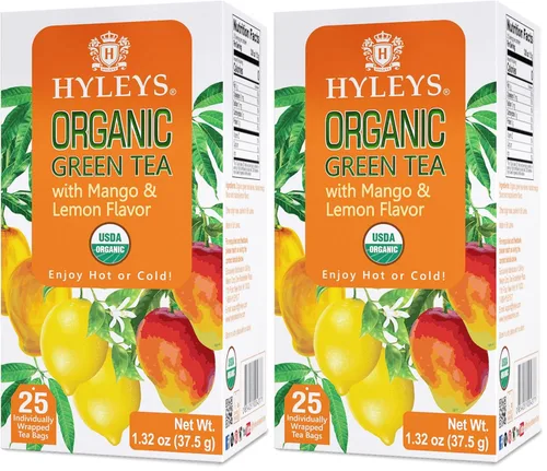 Vista 9 de Hyleys Té verde orgánico sabor a bayas de acai y arándanos - 25 bolsas de té
