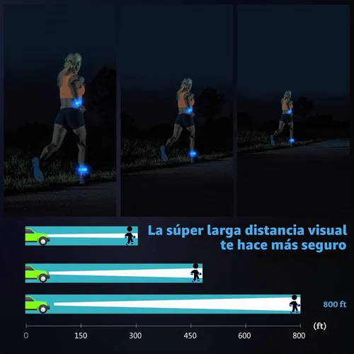 Vista 2 de Simket Brazalete LED Recargable para Correr (Paquete de 2), Luces para Correr para Corredores, Luces para Correr, Equipo Reflectante de Alta Azul