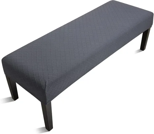 Vista 17 de Fuloon - Funda elástica de jacquard para banco de comedor, antipolvo, desmontable, funda para banco lavable, protector de cojín de asiento para Beige