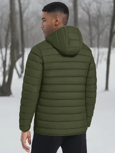 Vista 8 de TACVASEN Chaqueta Puffer Ligera para Hombre con Capucha Resistente al Agua a Prueba de Viento Chaqueta Aislante Acolchada con Forro Abrigos