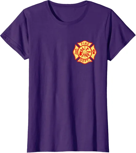 Vista 7 de Camiseta con logotipo de bomberos con símbolo de bombero, Negro