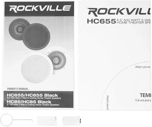 Vista 9 de Rockville Par de altavoces de cine en casa HC655 de 6.5 pulgadas, 500 W, 8 ohmios, tweeter objetivo, parrillas pintables, audio de alta fidelidad