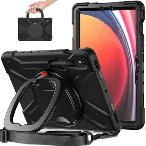 Vista 151 de 360 Rotation Case for Galaxy Tab ActivePro/Tab Active4 Pro/Active 5 Pro 10.1" Sturdy Cover Rotate Ring Stand Shoulder Carrying Strap Hand Strap