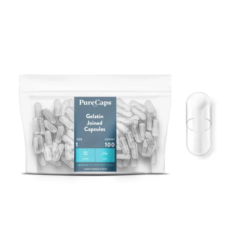 Vista 10 de PureCaps USA - Cápsulas de gelatina vacías tamaño 1, 2,000 pastillas de gel vacías unidas, transparentes, certificadas sin OMG, Kosher, sin gluten