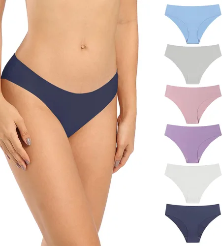 Vista 7 de SHARICCA Bragas de Bikini sin Costuras para Mujer, de Corte Descarado, Invisibles, Transpirables, Suave, Elásticas, Ropa Interior, Paquete Múltiple
