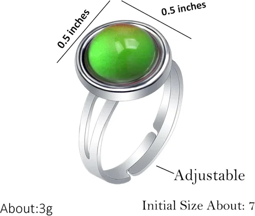 Vista 3 de AINILOVE Anillo que cambia de color con detección de temperatura, tortuga, delfín, ballena, pingüino, animal, estado de ánimo, para niñas, fiesta