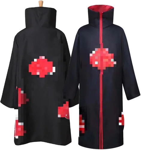 Vista 5 de Kicpot Disfraz unisex de capa de anime, 8 piezas, uniforme de Halloween con diadema y anillo