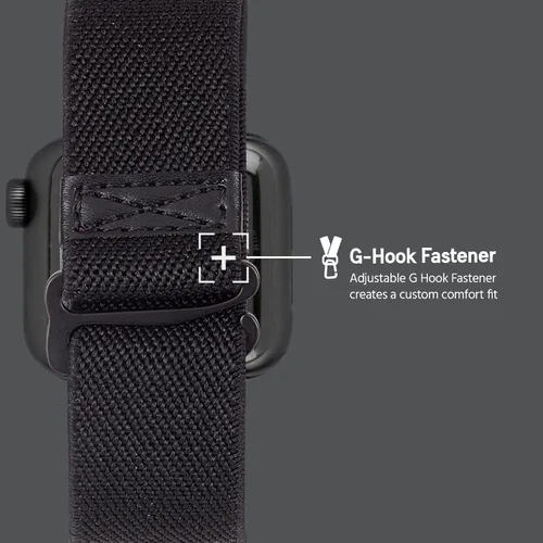 Vista 4 de Pelican - Correa de reloj de 1.654-1.732 in - Serie PROTECTOR - Compatible con Apple Watch Series 6, SE, 5, 4, 3, 2, 1 - Negro