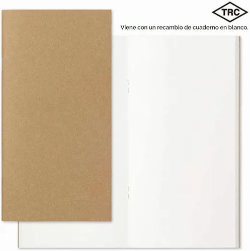 Vista 5 de Libreta negra de piel para viajeros Midori