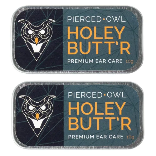 Vista 2 de 2 latas de 0.35 onzas Holey Butt'r Vegan Ear Gauge Crema de lóbulo estirador