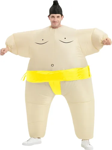 Vista 6 de Sumo Wrestler - Traje inflable para adultos, disfraz de Halloween, talla única