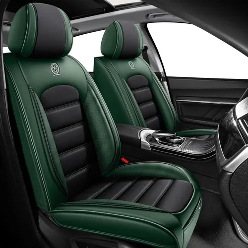 Vista 22 de Fundas de asiento para Chevrolet Chevy Aveo 2004-2011, funda de asiento de automóvil de piel sintética, compatible con bolsa de aire, protector
