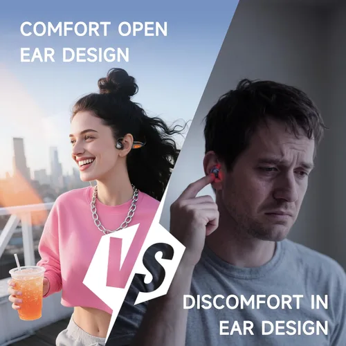 Vista 5 de Auriculares de oído abierto, auriculares de conducción ósea Auriculares de traducción AI