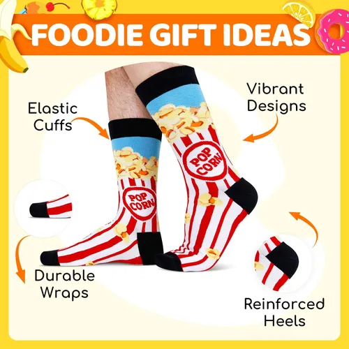 Vista 15 de Zmart Funny Gifts for Men - Pineapple Avocado Socks for Teens, Popcorn Sushi Sauce Socks