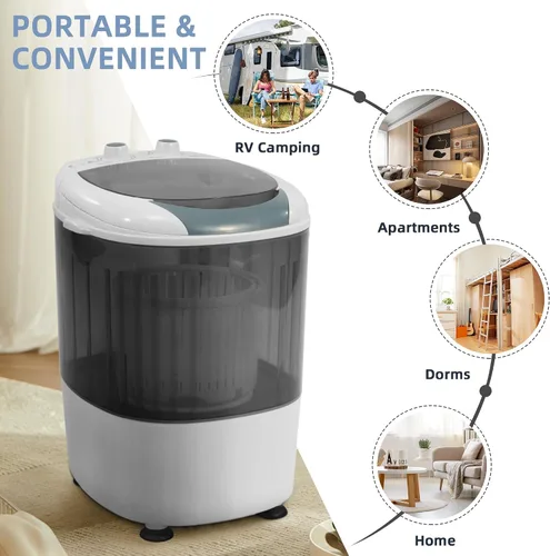 Vista 6 de Elevon Mini secadora giratoria Lavadora portátil, lavandería compacta para el hogar, apartamento, RV