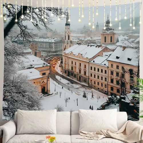 Vista 33 de Shrahala Modern Abstract Artwork Wall Tapestry, Orange Black Beige Wall Hanging Large Tapestry Decoration Polyester Fiber White Hem Around for Dorm