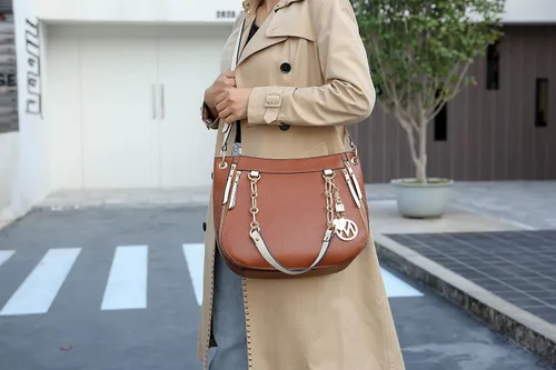 Vista 3 de MKF Collection Bolso de mano con cartera de muñeca, bolso cruzado de cuero vegano para mujer, L