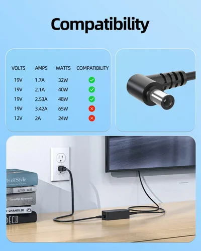 Vista 5 de Superer Cargador de CA de 19 V apto para Samsung HW-R450 HW-MM36 HW-K369 HW-MM37 PS-WK430 Cable adaptador de fuente de alimentación de barra
