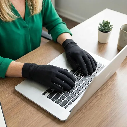 Vista 7 de Copper Arthritis Gloves - Full Hand Compression Gloves for Hands and Fingers Rehabilitation
