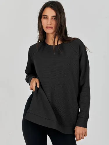 Vista 8 de Caracilia Sudaderas de gran tamaño para mujer, manga larga, cuello redondo, túnica con cremallera lateral, ropa de invierno de moda 2023