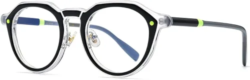 Vista 5 de HEPIDEM Marco de lentes de acetato para hombre, lentes ópticos retro redondos cuadrados