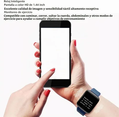 Vista 4 de ASHATA Reloj inteligente de seguimiento de fitness, podómetro, rastreador de sueño, IP68, múltiples modos deportivos, para Android e iOS, azul