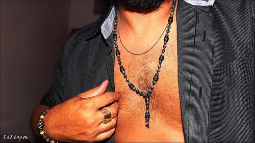 Vista 3 de Liliya Jewelry Collar de cuentas de labradorita para hombre, hecho a mano, estilo Y con piedras preciosas auténticas, colgante de cristal curativo