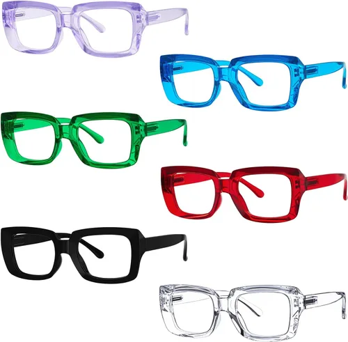 Vista 30 de Eyekepper - Juego de 4 gafas elegantes para mujer, anteojos cuadrados de gran tamaño para mujer