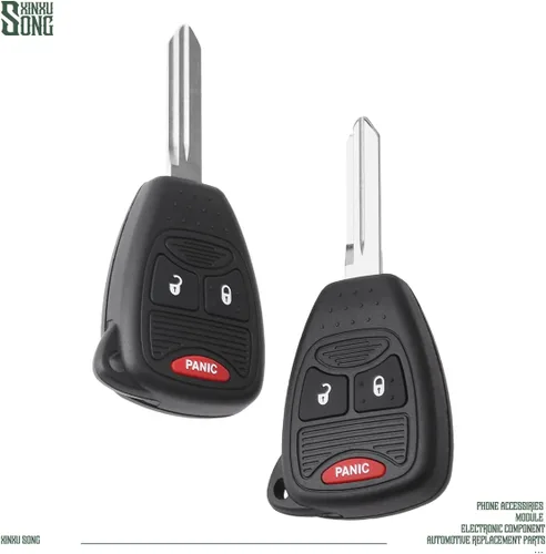 Vista 2 de 2 llaves de coche sin llave con control remoto de entrada abatible OHT692427AA de 3 btn compatibles con Ram Commander Compass Grand Cherokee Liberty