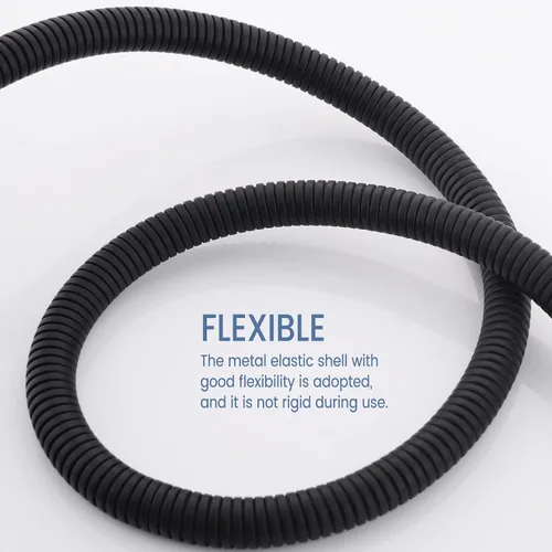 Vista 6 de Manguera de ducha de metal para cabezales de ducha de mano, acero inoxidable negro extra largo de 71 pulgadas, pieza de repuesto universal