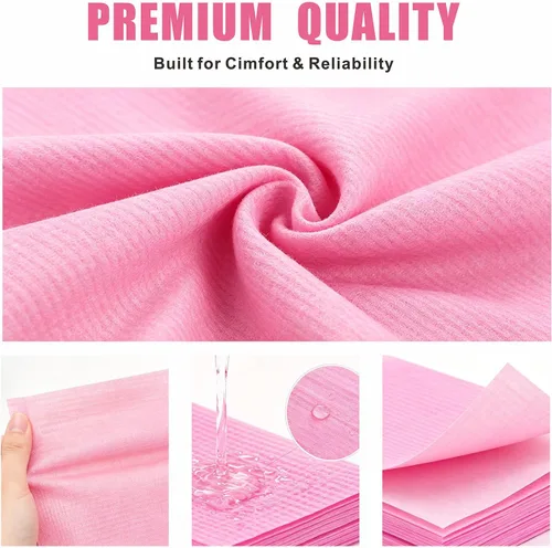Vista 11 de Mantel desechable de 3 capas para mesa de tatuaje, rosa, 13 x 18 pulgadas
