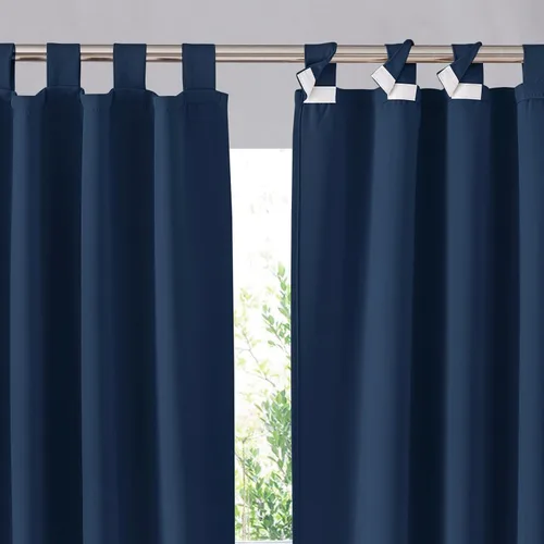 Vista 28 de RYB HOME Cortinas para Exteriores para Patio - 2 Paneles Cortinas para Exteriores Desmontables con Parte Superior Adhesiva Impermeables Opacas