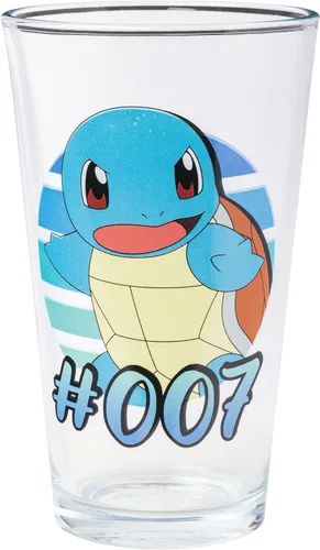Vista 3 de Silver Buffalo Pokémon Original Starters con Charmander, Squirtle, Bulbasaur y Pikachu, Set de 4 Vasos de Pinta de 16 Onzas (Paquete de 4)