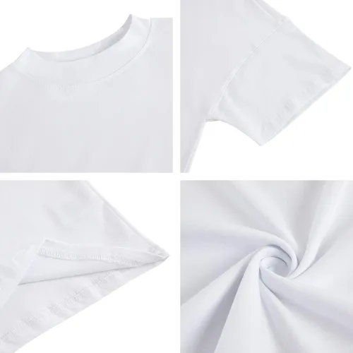 Vista 4 de Womens Casual Short Sleeve Mock Neck T Shirts Summer Loose Fit Basic Plain Tee Tops