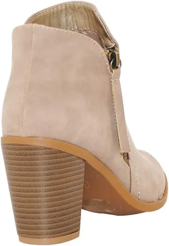 Vista 3 de TRENDSUP Botines de moda con cremallera lateral para mujer, Negro