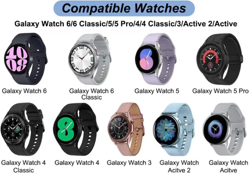 Vista 3 de Cargador de reloj Samsung Galaxy de carga rápida compatible con Galaxy Watch 7/6/6 Classic/5/5 Pro/4/4 Classic/3/Active Ultra/Active 2 Adaptador