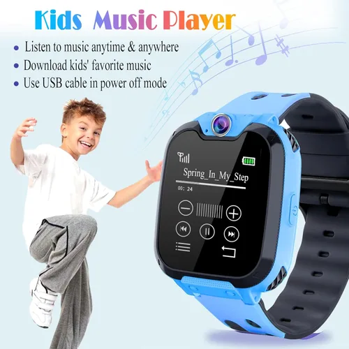 Vista 4 de Reloj inteligente Goodatech para niños y niñas, juguetes de aprendizaje con 16 juegos, llamadas telefónicas SOS, cámara, reproductor de música