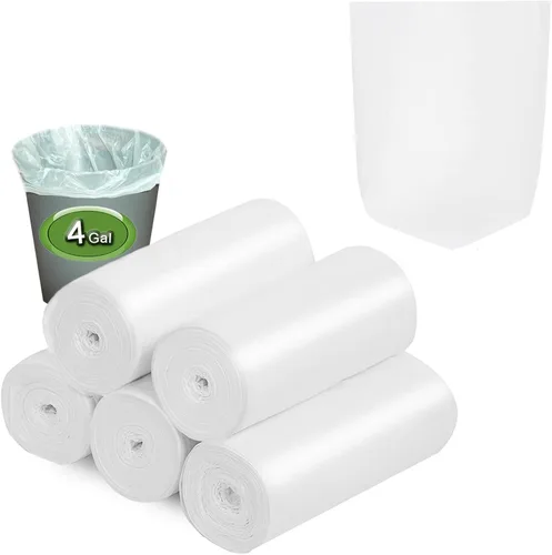 Vista 13 de Pequeñas bolsas de basura compostables – Mini bolsa de basura biodegradable de 1.2 galones, sin fragancia y fácil desgarre, a granel, forros