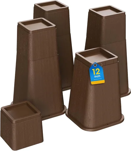 Vista 8 de MYMULIKE elevadores de cama de 2 pulgadas, elevadores de muebles ajustables de 2-4-6 pulgadas, elevadores de cama para cama de dormitorio