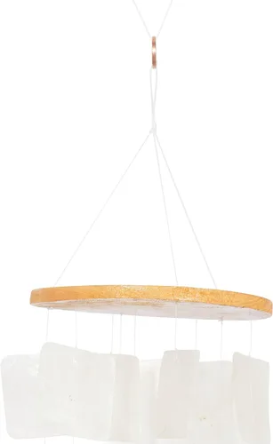 Vista 5 de Deco 79 Carillón de cascara de Capiz en cascada, 20" x 5" x 5", blanco