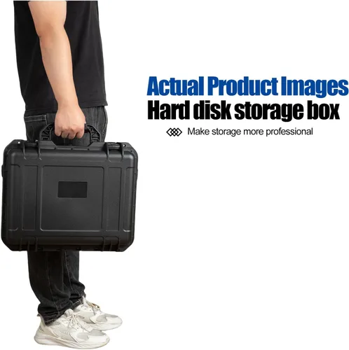 Vista 7 de Caja de disco duro 3.5 pulgadas 20 bahías Multi-protección HDD Caja de almacenamiento maleta con espuma externa de disco duro Estuche de transporte