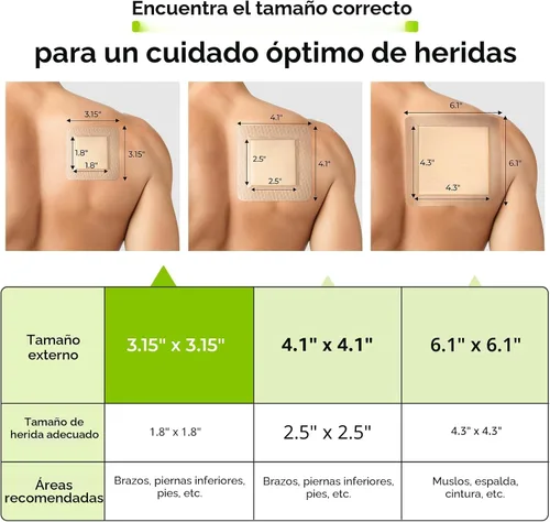Vista 8 de AUVON Apósito de espuma de silicona con borde adhesivo grande, 3 x 3 pulgadas, 10 paquetes de vendajes para heridas con alta absorbencia, apósitos