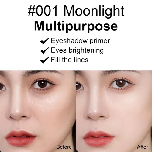 Vista 6 de Sombra de ojos mate individual, Sombra de ojos blanco hueso, Polvo ligero ultrafino, Sombra de ojos con base de imprimación iluminadora, Alto