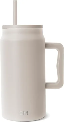 Vista 18 de Simple Modern - Vaso de 1,5 l con asa y tapa con pajita, botella de agua grande de acero inoxidable reutilizable con aislamiento, regalos para Negro