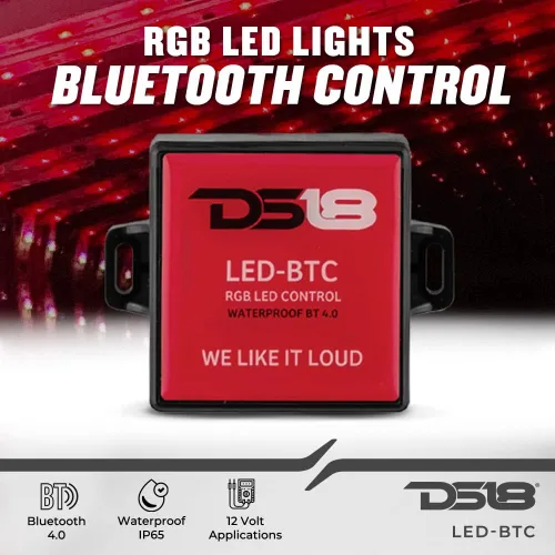 Vista 2 de DS18 AUDIO LED-BTC LED Bluetooth Control – BT 4.0 más rápido y más largo, funciona con Apple y Andriod, resistente al agua IP65, aplicaciones de 12