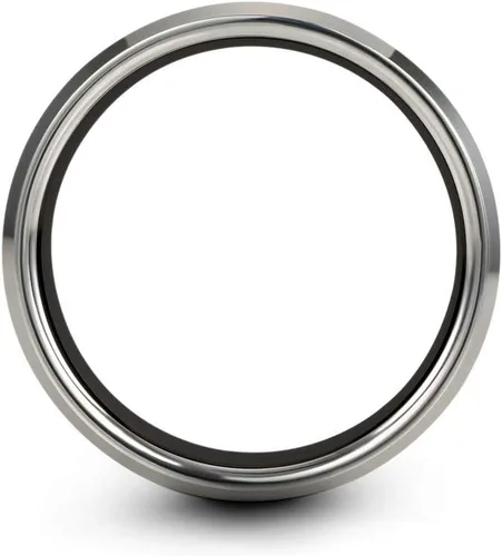 Vista 2 de Chroma Color Collection Anillo de boda de carburo de tungsteno de 0.315in para hombres y mujeres, verde, rojo, azul, morado, gris, cobre, fucsia