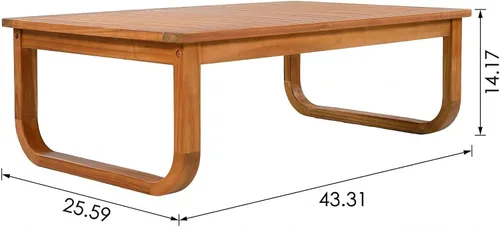 Vista 21 de Christopher Knight Home Coddy - Juego de muebles de patio de 4 plazas con mesa auxiliar, juego de conversación de madera de acacia para exteriores