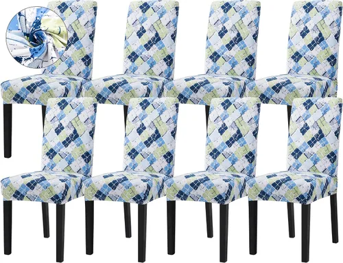 Vista 38 de Sufdari Juego de 2 fundas para sillas de comedor, fundas para sillas de cocina, fundas para sillas Parsons, protectores de sillas de elastano