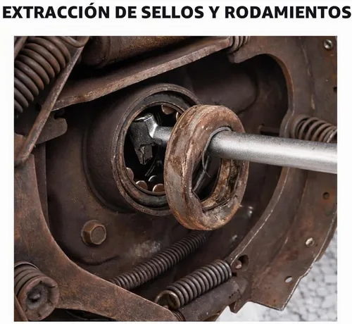 Vista 5 de Powerbuilt Juego de herramientas extractoras de eje maestro, para quitar la parte delantera y trasera, rodamientos y sellos, kit de reparación