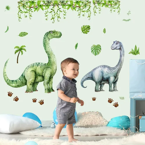 Vista 8 de Calcomanías de pared de dinosaurios grandes para aula, mural de pared